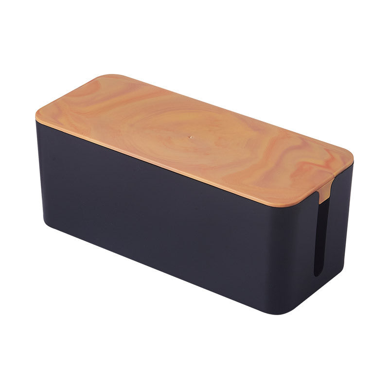 Plastic Wire Storage Box, Power Plug Board, Wire Box, Imitation Teak Pattern Cover, Junction Box, Data Wire Storage Box