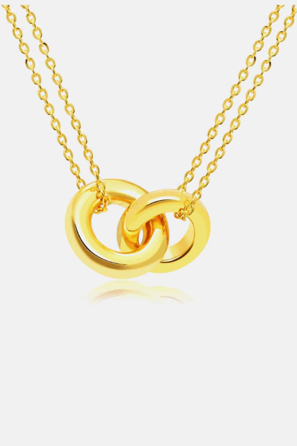Signature Linked Ring Pendant Chain Necklace Gold One Size
