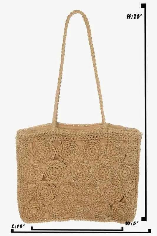 Fame Square Braided Pattern Tote Bag