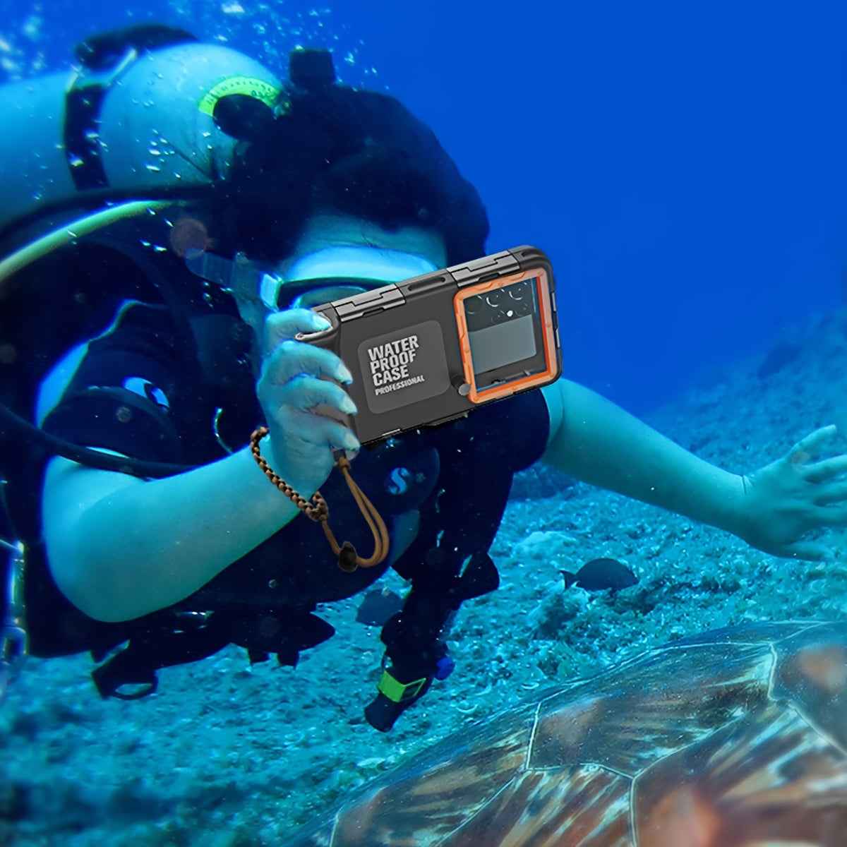 Up to 6.9 inches Waterproof Diving Case for Phones - Perfect for Swimming and Snorkeling - Compatible with iPhone 15, 14, 13, 12, 11, Pro Max, Plus, Samsung Galaxy Ultra and More - Protective Plastic Material