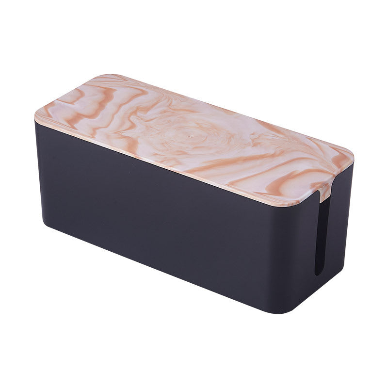 Plastic Wire Storage Box, Power Plug Board, Wire Box, Imitation Teak Pattern Cover, Junction Box, Data Wire Storage Box