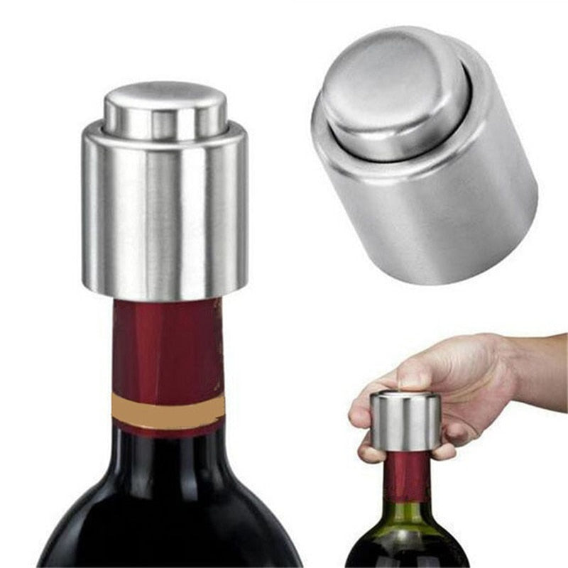 Signature Stainless Steel Vacuum Wine Bottle Stopper - Premium Sealed Storage for Freshness