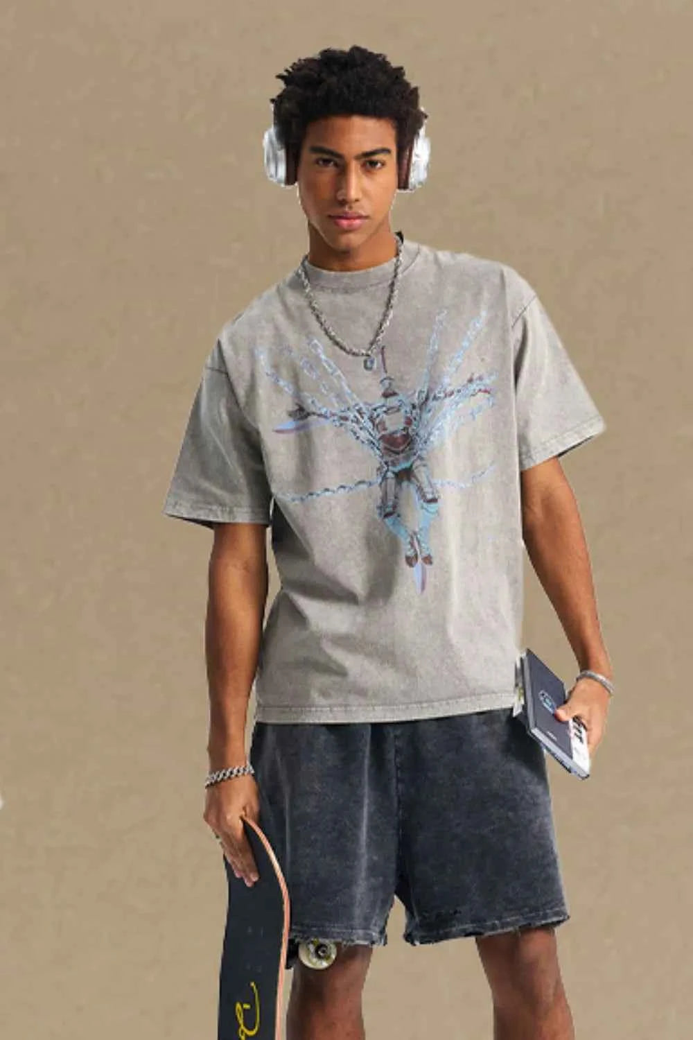 Men's Round Neck Graphic T-Shirt
