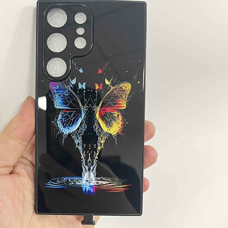 Double Butterfly Flying Colorful Intelligent Voice Control Luminous Mobile Phone Case Suitable for Samsung S24 Ultra/S22/S23 Plus/ip15promax/ip14promax/ip13promax/ip12promax Intelligent Luminous Voice Control Mobile Phone Cas