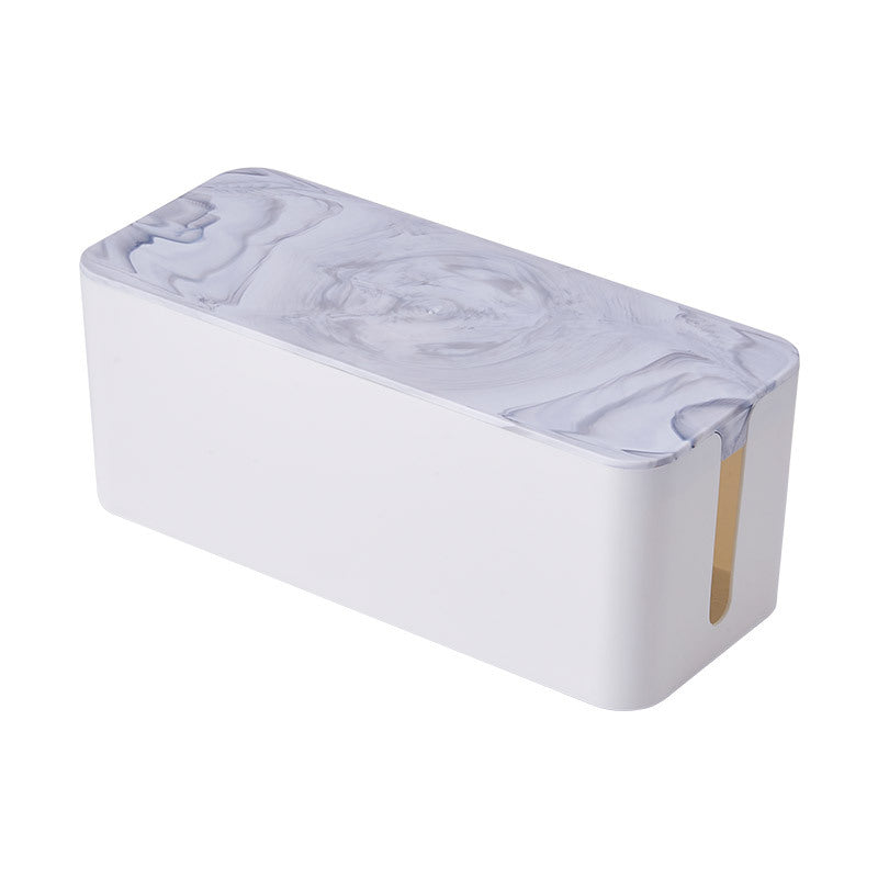 Plastic Wire Storage Box, Power Plug Board, Wire Box, Imitation Teak Pattern Cover, Junction Box, Data Wire Storage Box