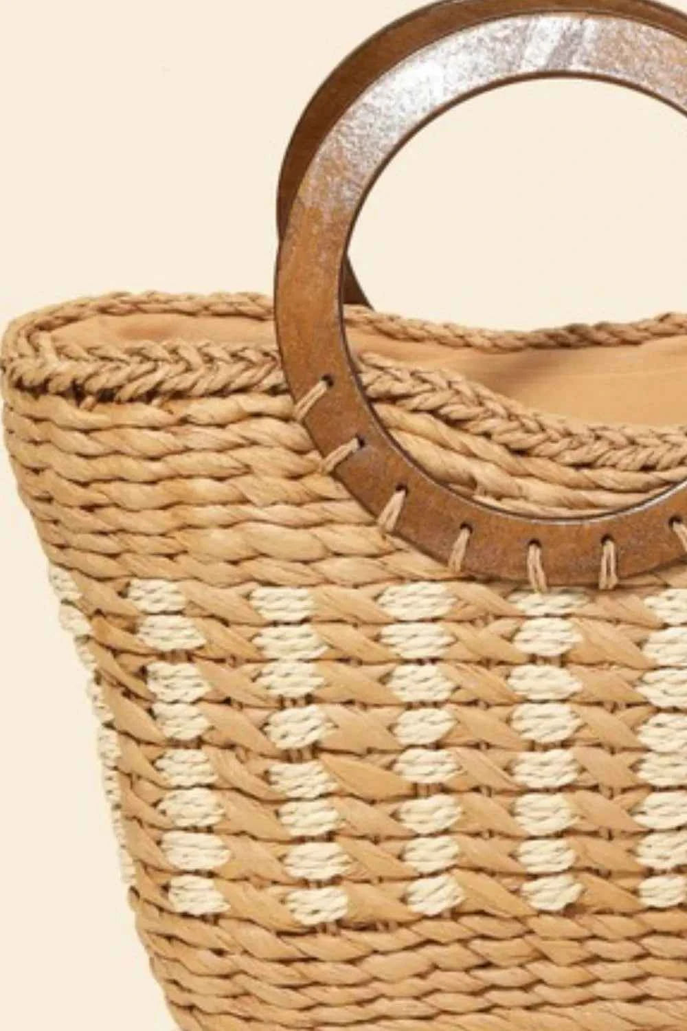 Fame Braided Round Handle Tote Bag