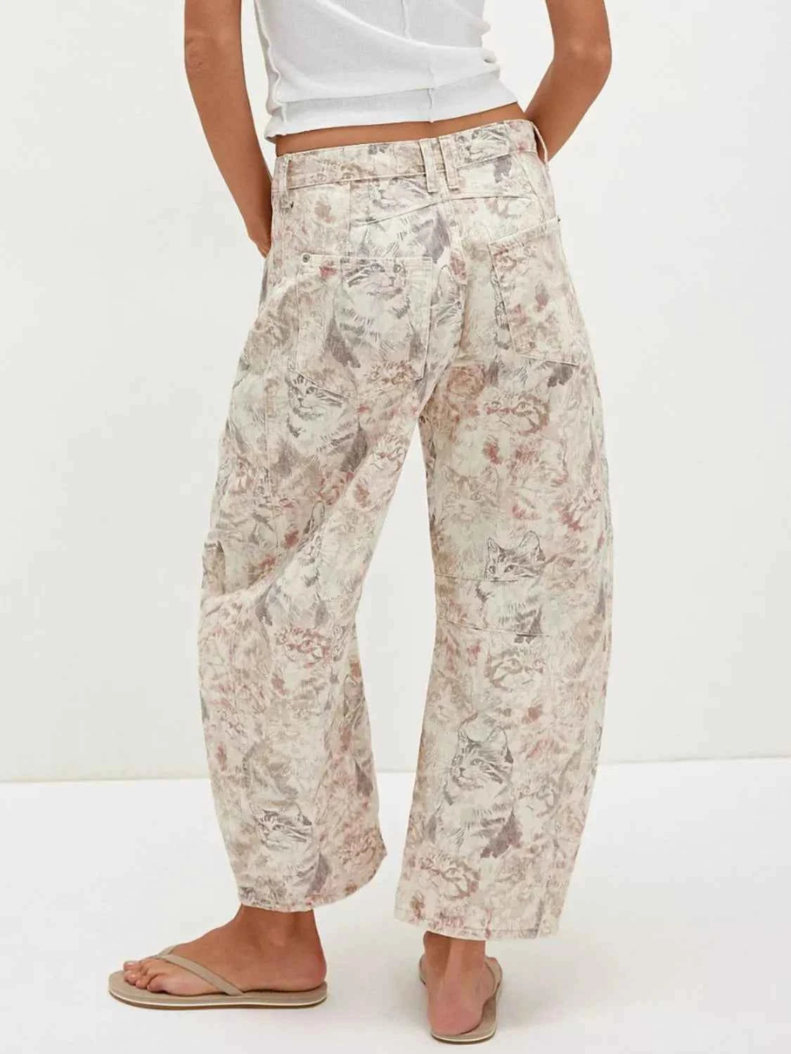 Printed Wide Leg Jeans