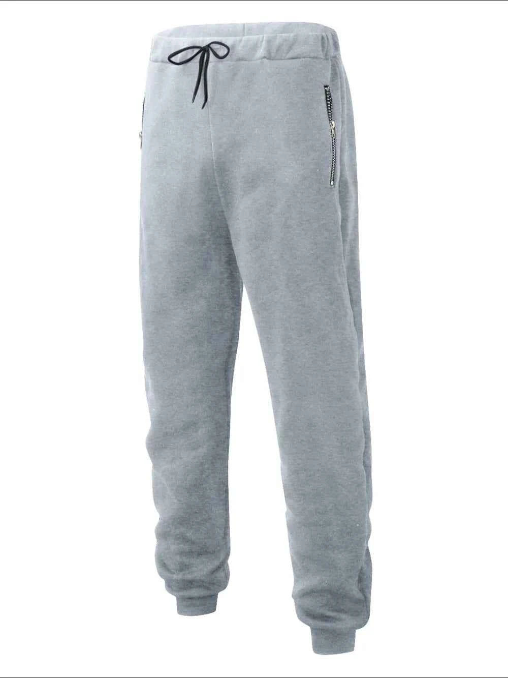 Men's Full Size Drawstring Pants with Pockets Plus Size Gray