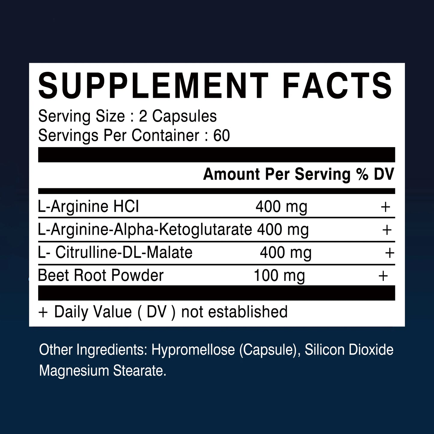 L-Arginine Nitric Oxide Booster - Enhance Muscle Strength, Endurance & Blood Flow - 120 Capsules