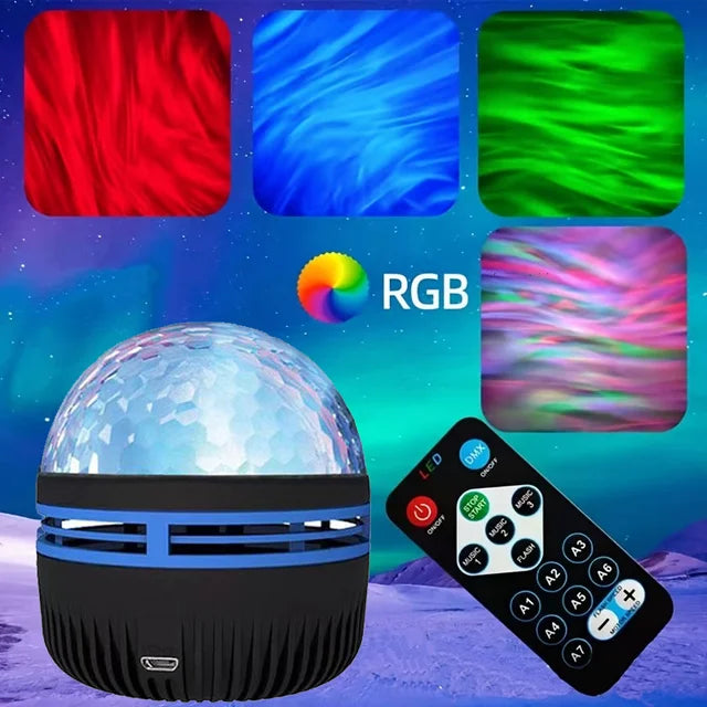 Starry Sky LED Projector Light - Remote Control Aurora Magic Ball for Home & Events