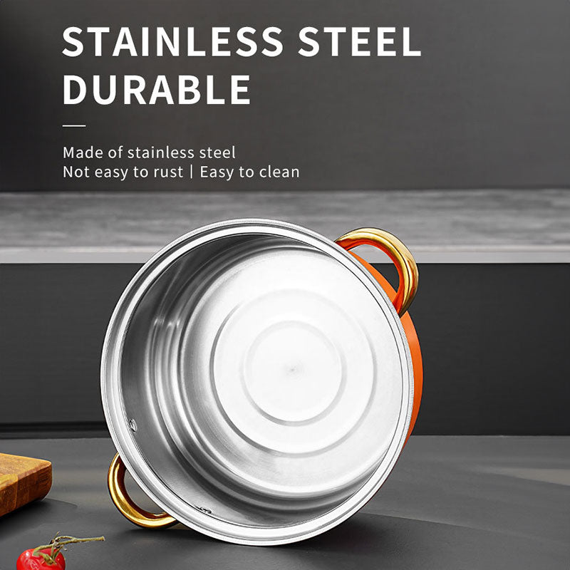 Orange Stock Pot and 24cm Frying Pan Set