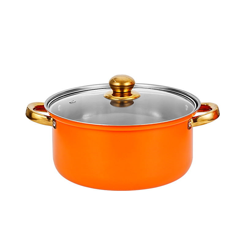 UltraLux Orange Stock Pot and 24cm Frying Pan Set