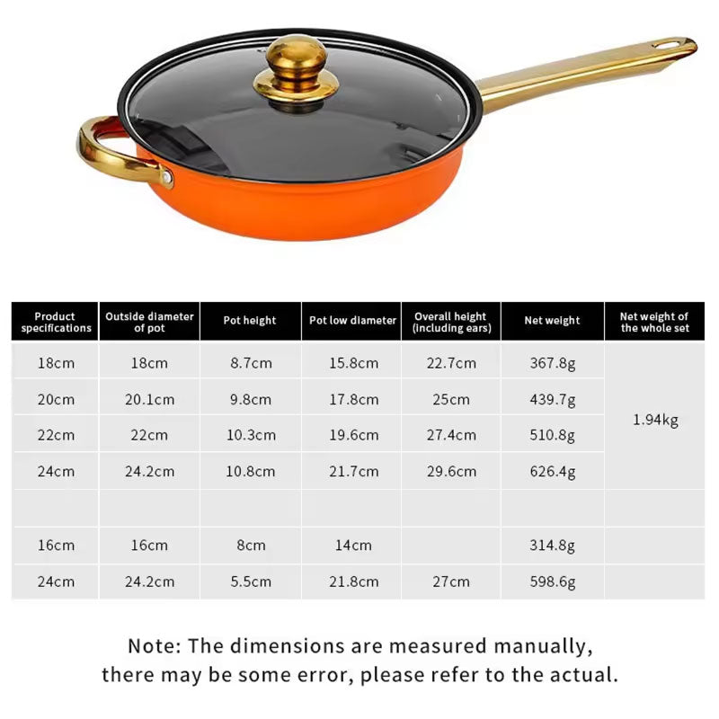 Orange Stock Pot and 24cm Frying Pan Set