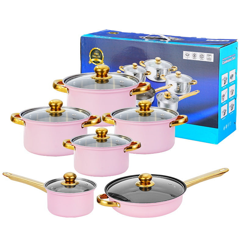 Orange Stock Pot and 24cm Frying Pan Set