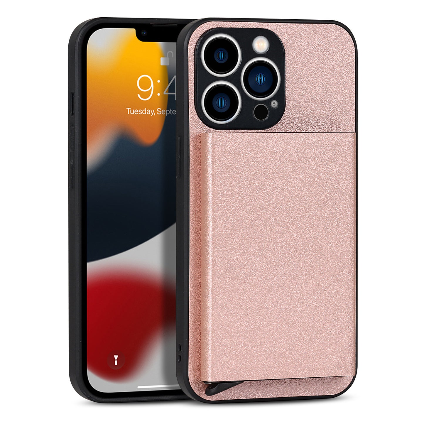 Suitable for iPhone 14 PROMAX plug-in phone case Apple 11 aluminum alloy wallet phone case IP13 protective case