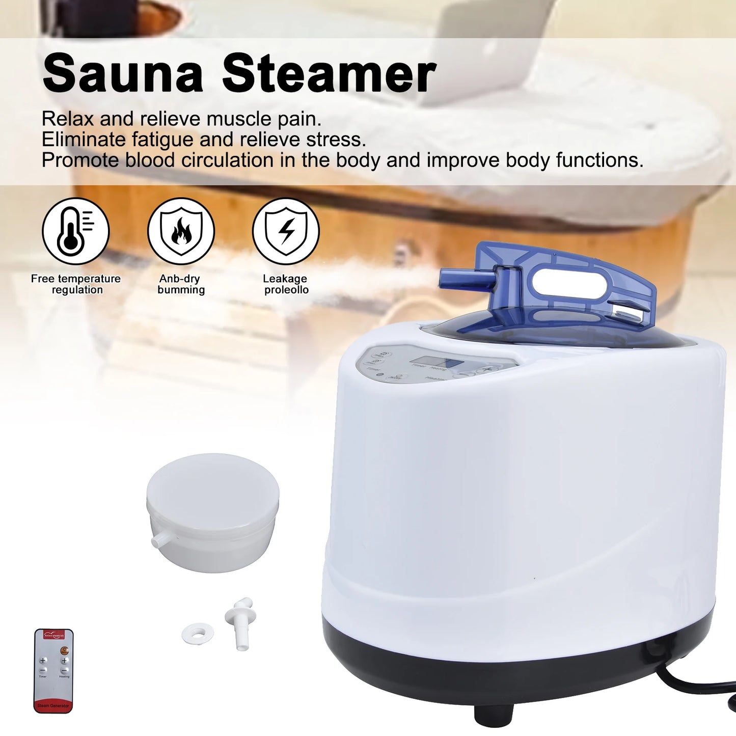 Portable 1000W Sauna Steamer - Top-Rated Home Spa Fumigation Machine