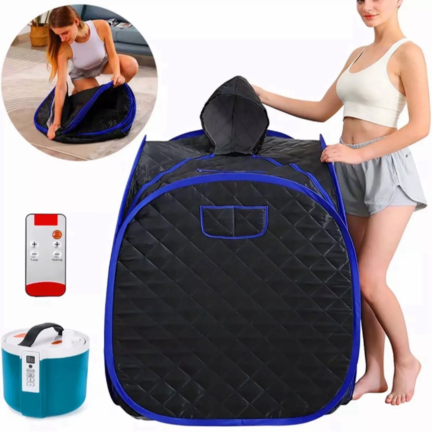 Portable Steam Sauna Tent Full Size Personal Steam Sauna Personal Home Spa with Remote Control