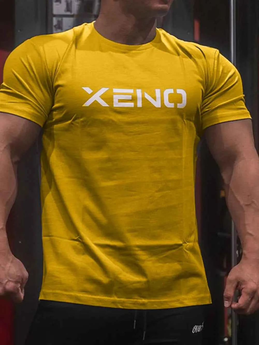 Men's Plus Size Round Neck Short Sleeve T-Shirt Gold