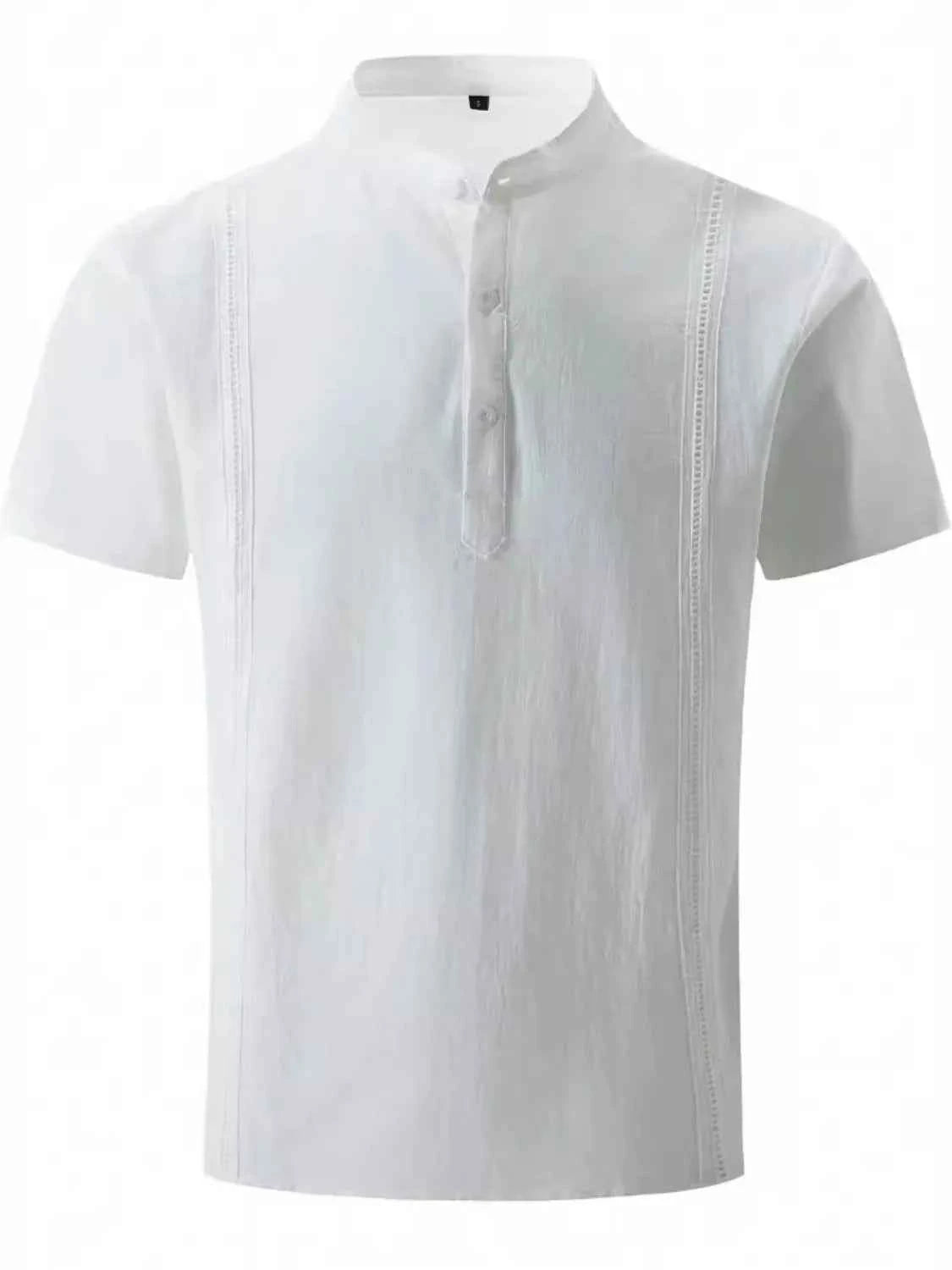 Men's Full Size Button Detail Short Sleeve Shirt Plus Size