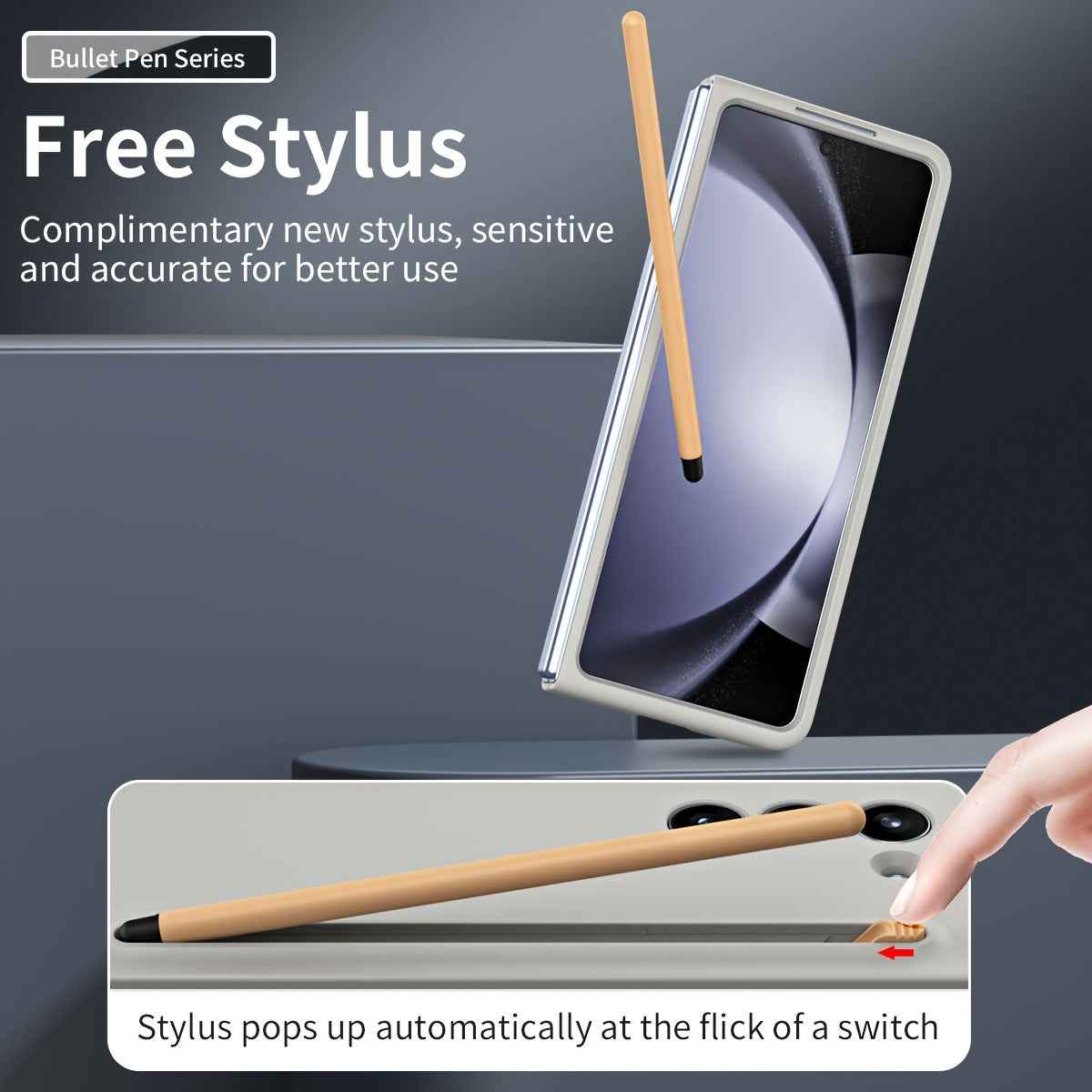 Suitable For Samsung Z Fold5 phone case with Spen Stylus Drop Proof for Samsung Galaxy Zfold 5 Slim folding case with built-in pen slot with stylus