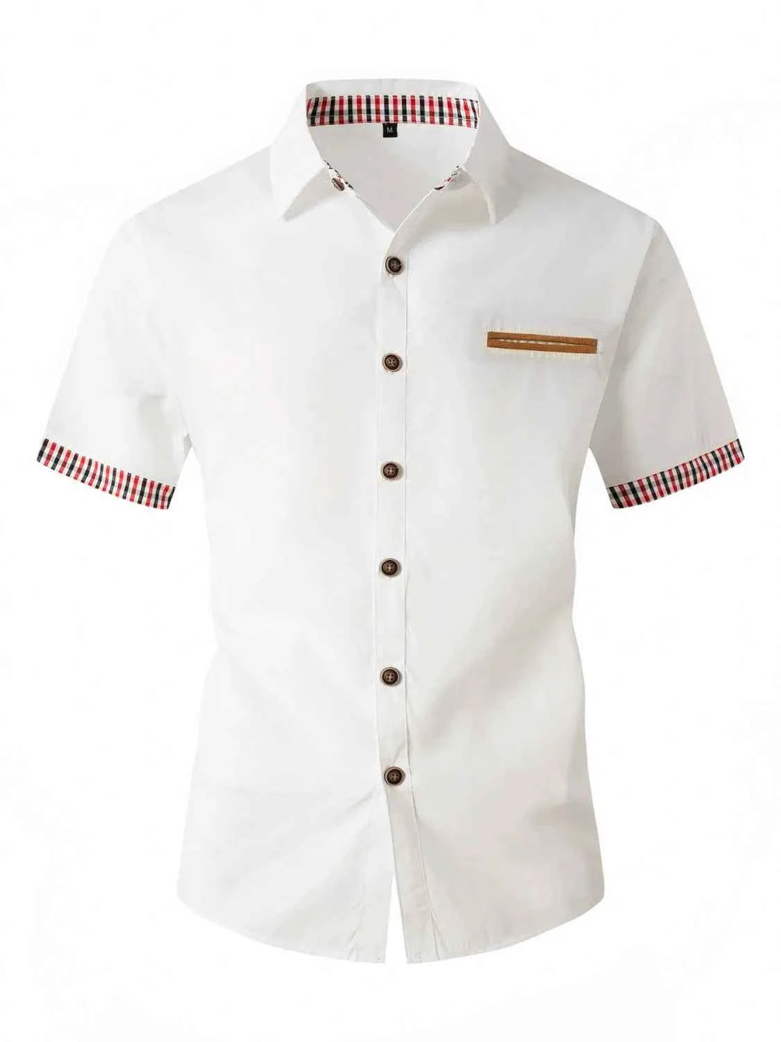Men's Full Size Button Up Short Sleeve Shirt Plus Size
