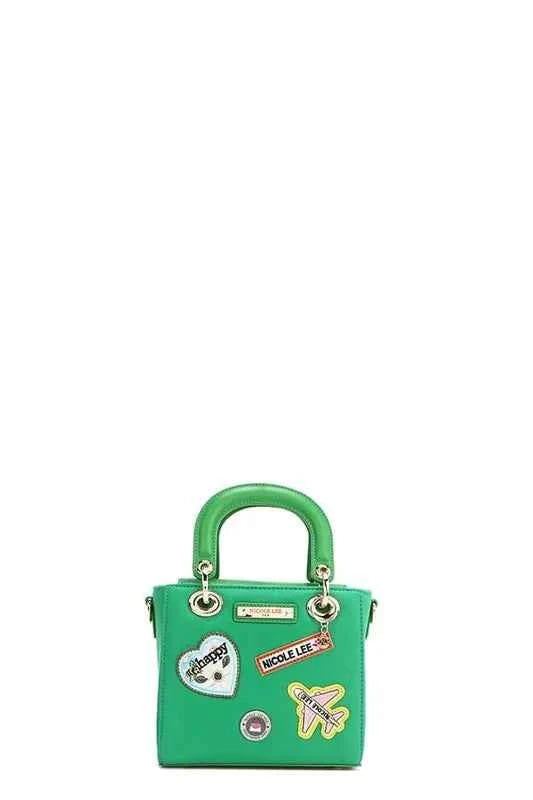 Nicole Lee USA Color Patch Handbag with Top Handle