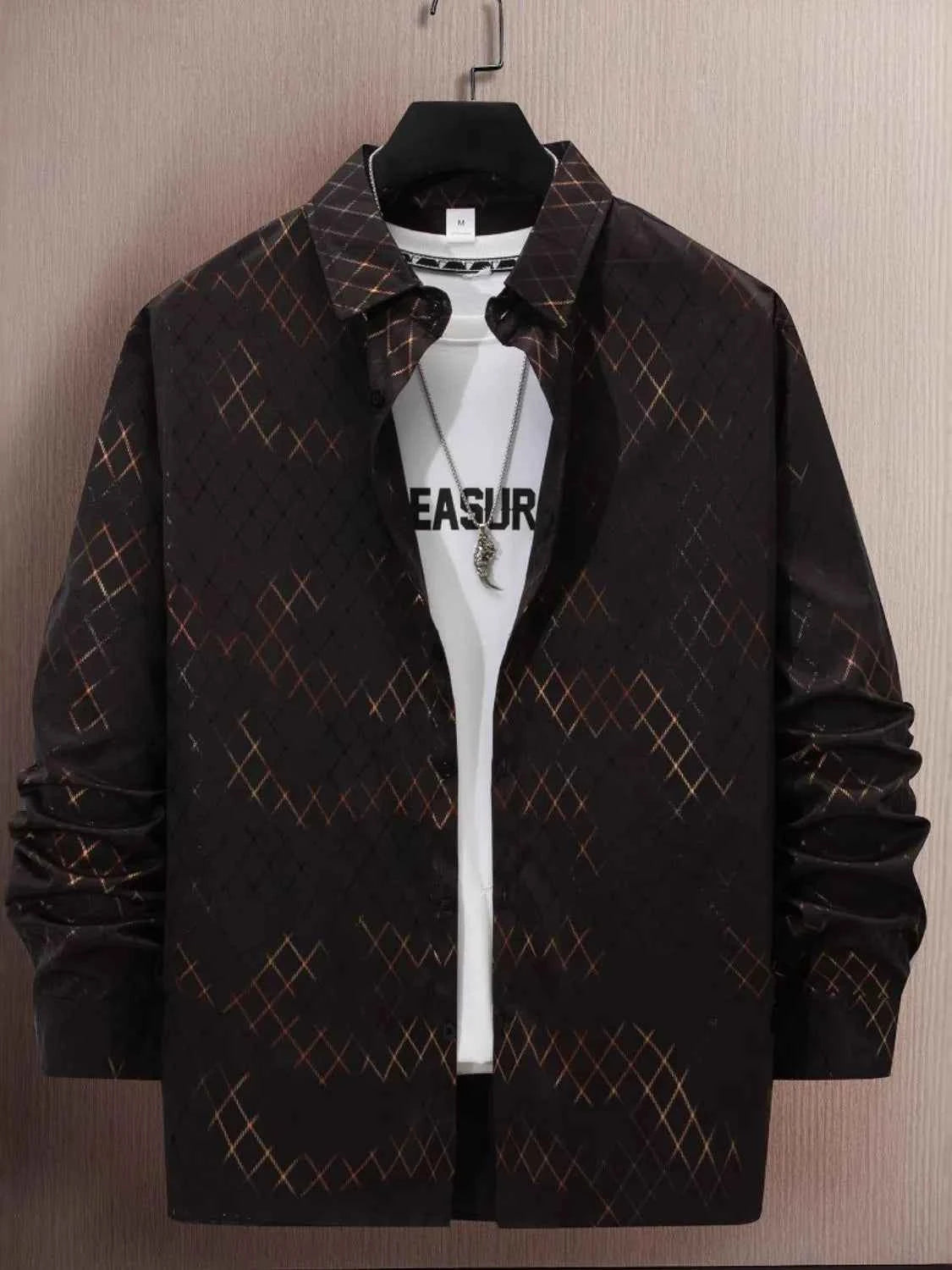 Men's Full Size Button Up Long Sleeve Shirt Plus Size