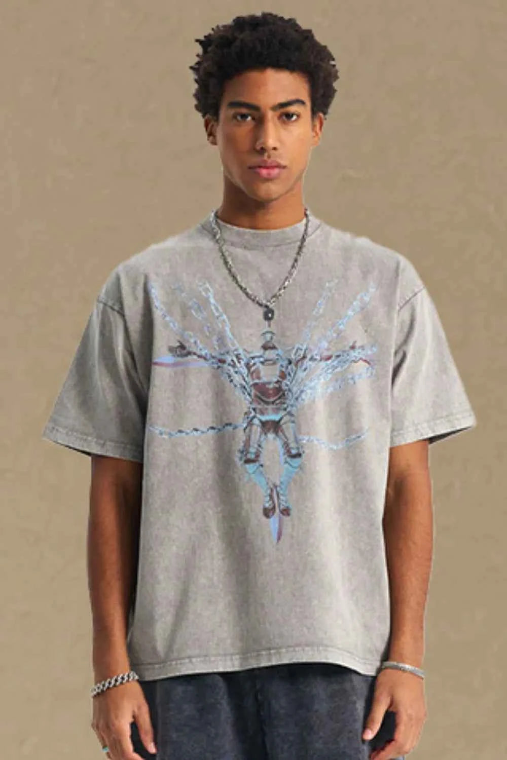 Men's Round Neck Graphic T-Shirt