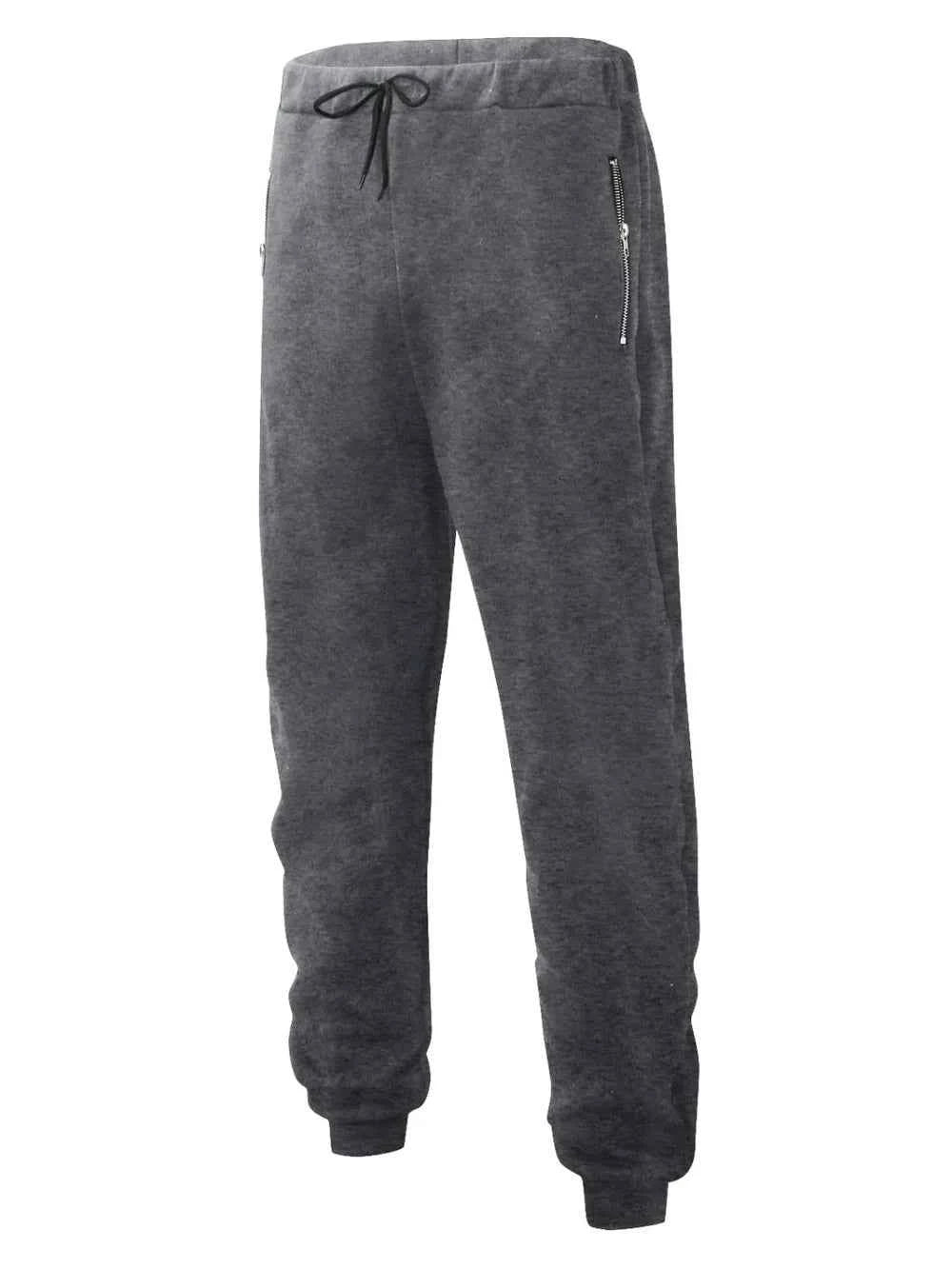 Men's Full Size Drawstring Pants with Pockets Plus Size Dark Gray
