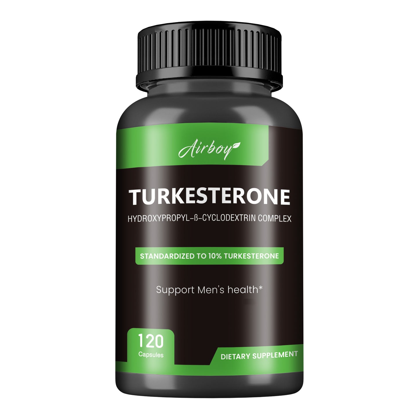 Airboy Turkesterone muscle booster dietary supplement with 120 capsules for men's health support
