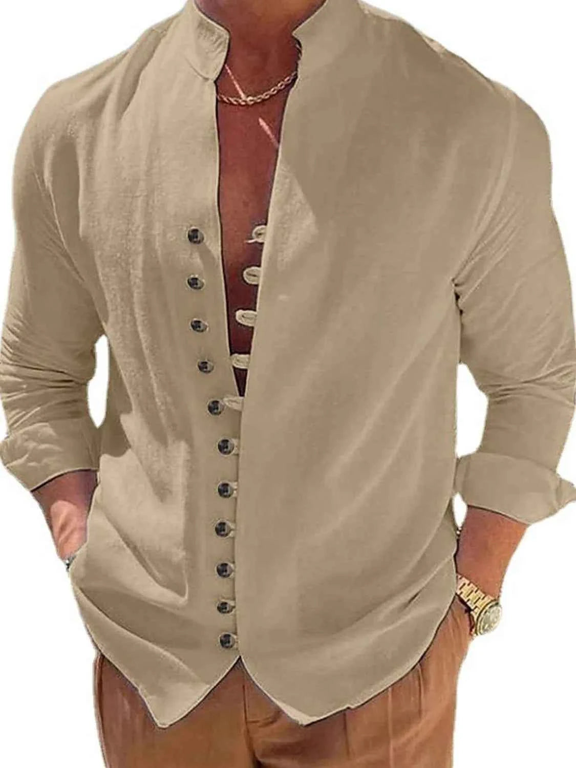 Men's Full Size Button Up Long Sleeve Shirt Plus Size