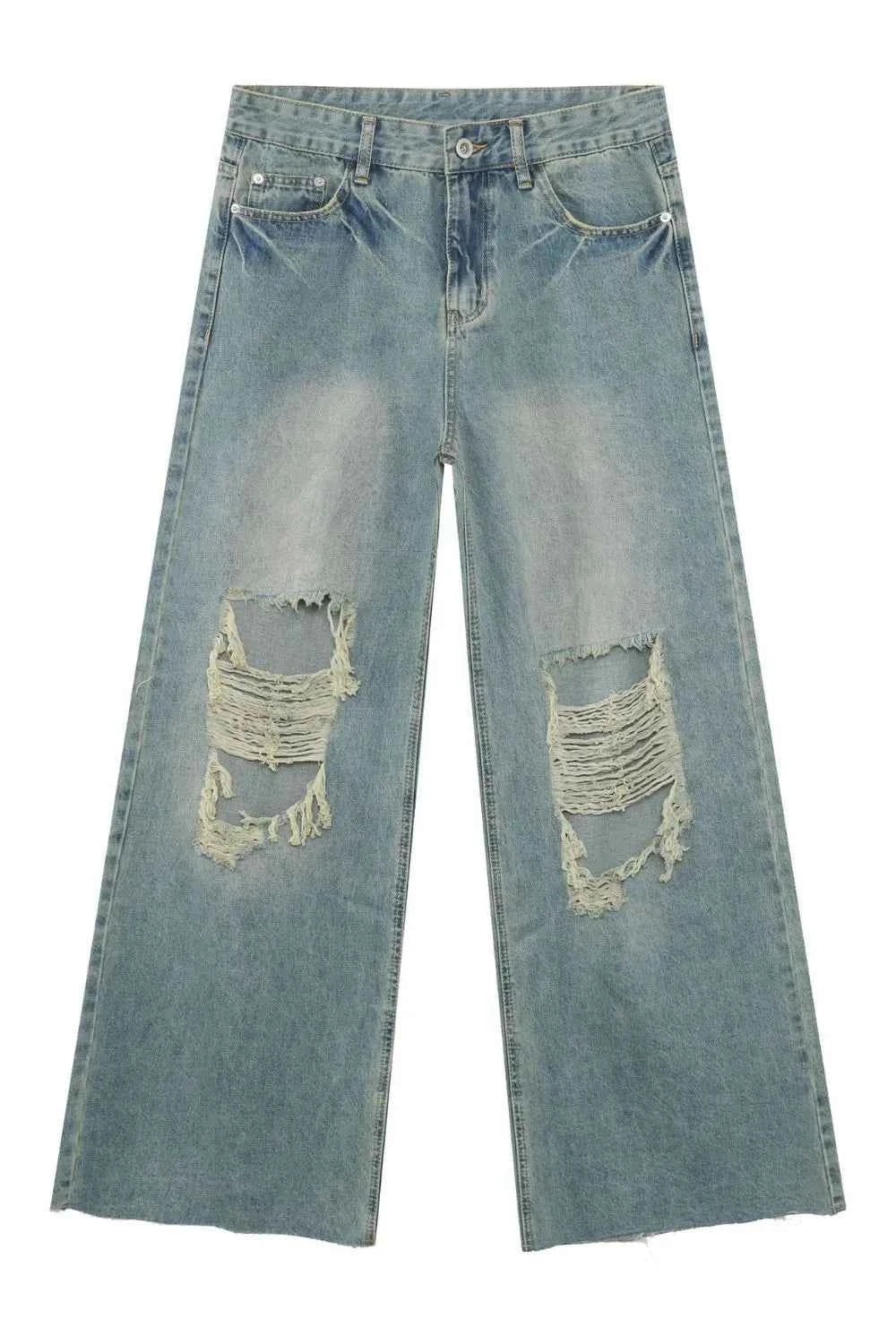 Signature Men's Raw Hem Distressed Jeans