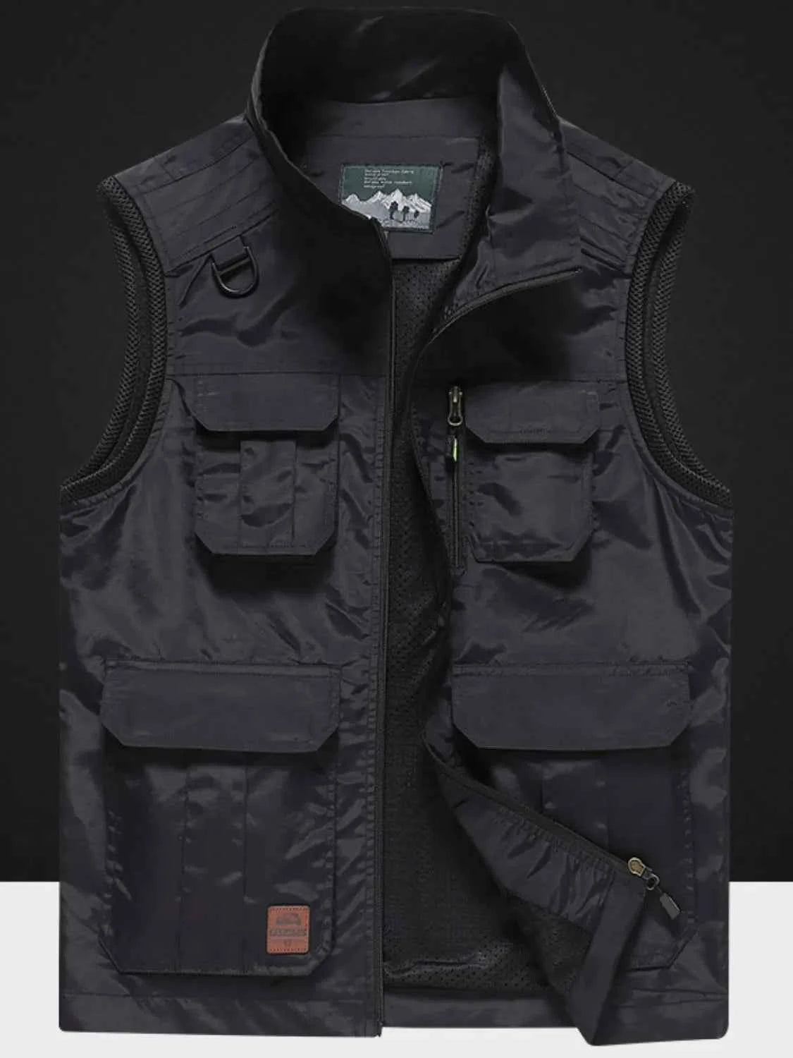 Men's Plus Size Zip Up Vest with Pockets