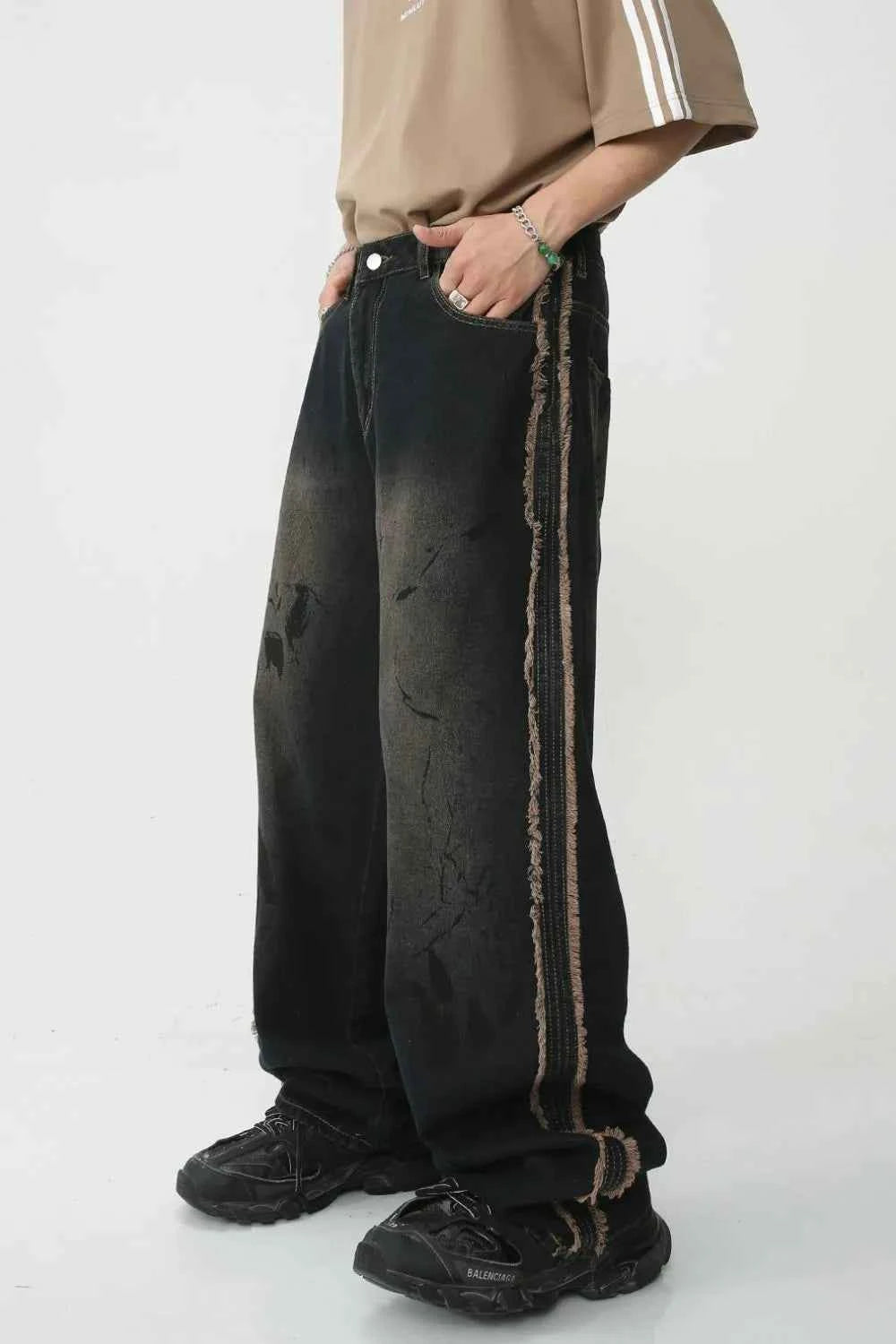 Premium Elite Raw Edge Mid Rise Men's Jeans