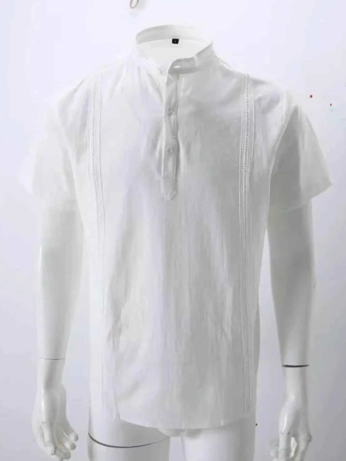 Men's Full Size Button Detail Short Sleeve Shirt Plus Size