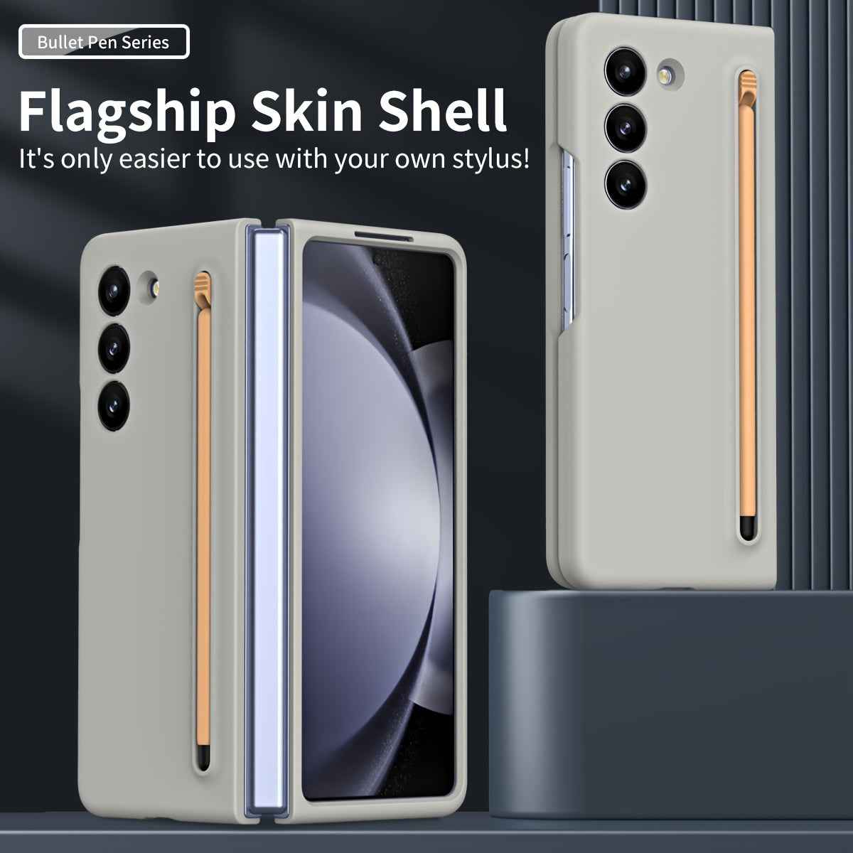 Suitable For Samsung Z Fold5 phone case with Spen Stylus Drop Proof for Samsung Galaxy Zfold 5 Slim folding case with built-in pen slot with stylus