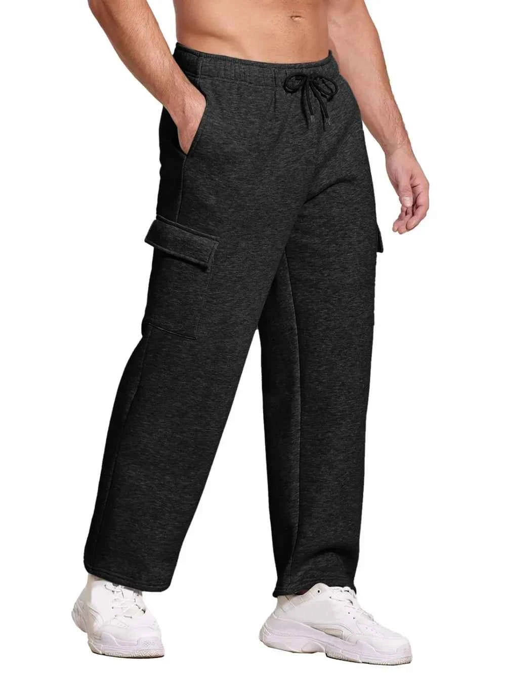 Men's Plus Size Drawstring Pants Black