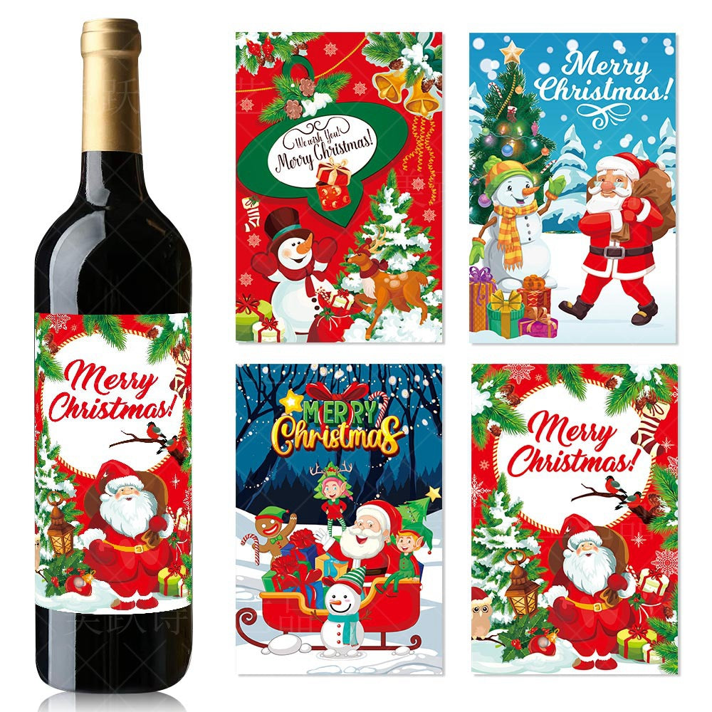 Christmas Decorative Wine Bottle Stickers - My Store