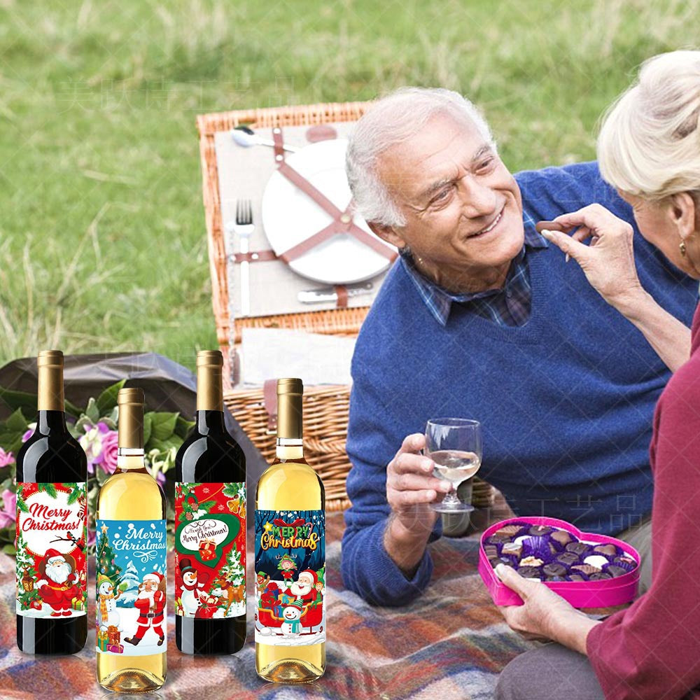 Christmas Decorative Wine Bottle Stickers - My Store