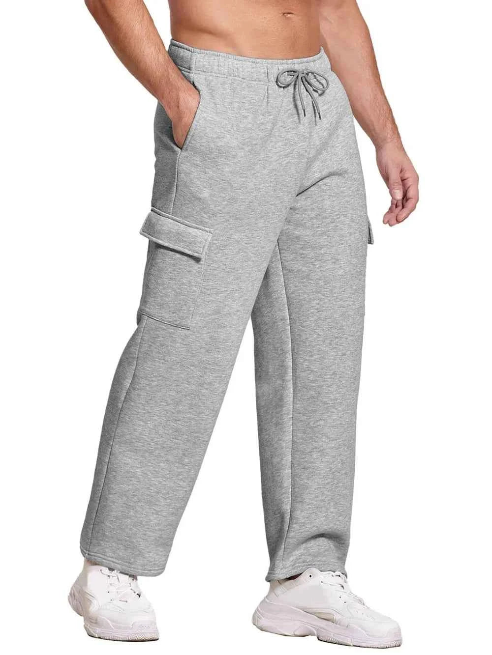 Men's Plus Size Drawstring Pants Gray