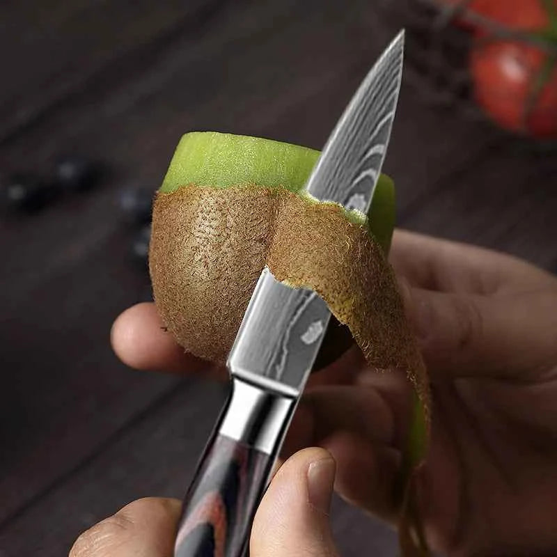 Damascus Pattern Chef Knife Set - Premium Quality