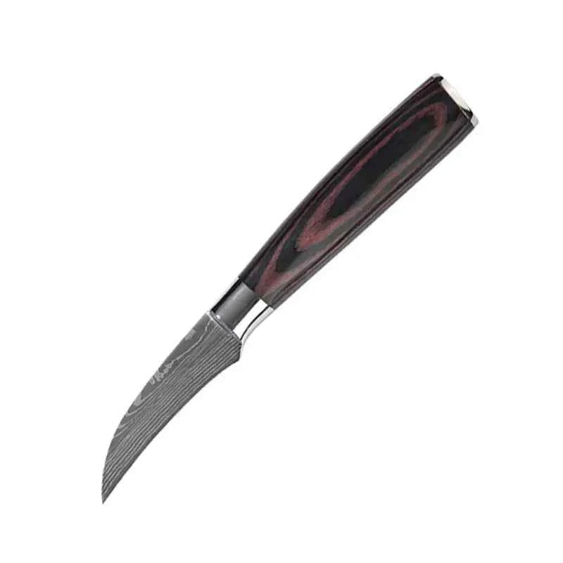 Damascus Pattern Chef Knife Set - Premium Quality A
