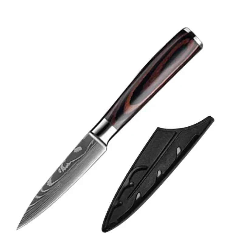Damascus Pattern Chef Knife Set - Premium Quality B