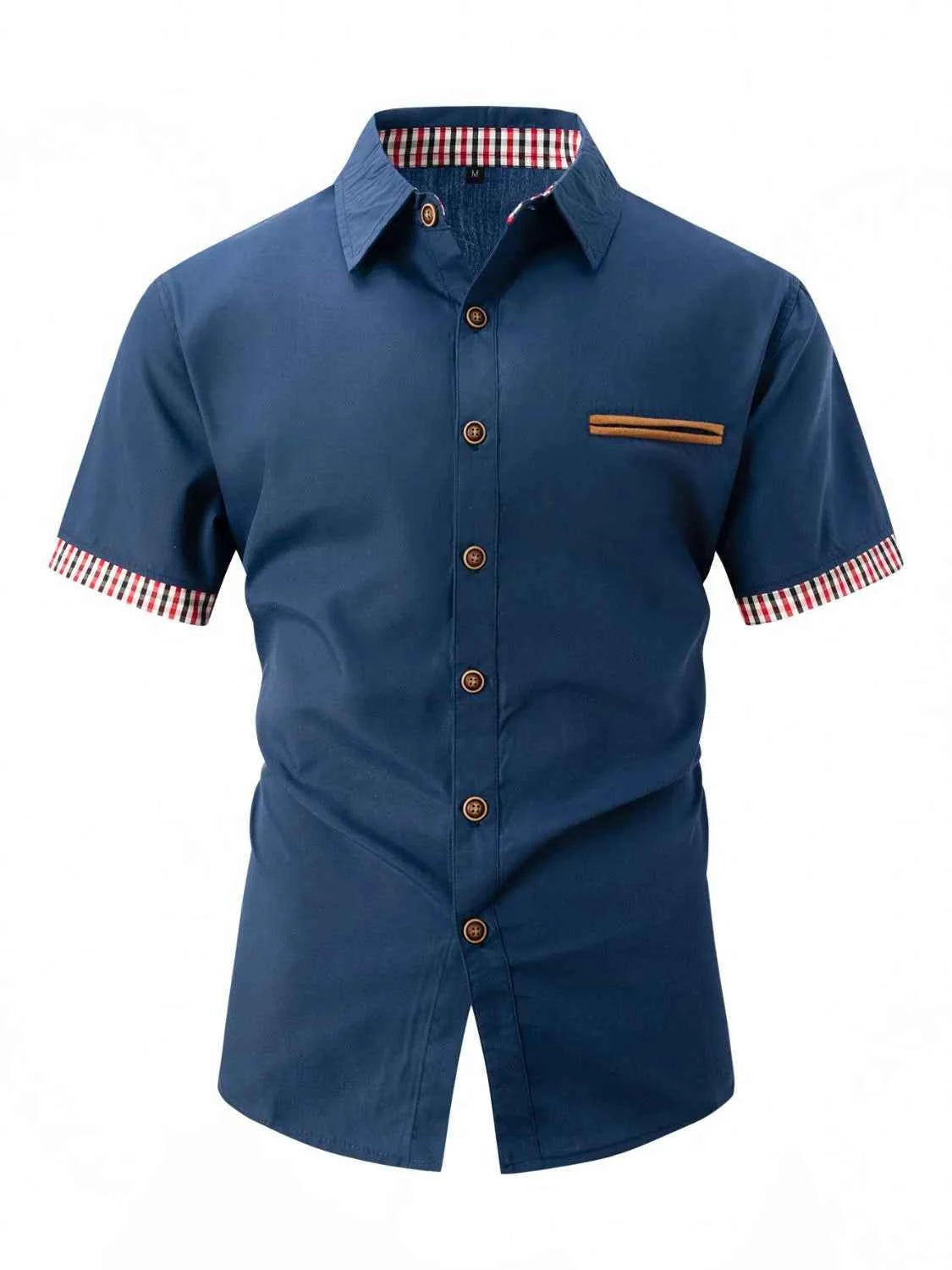 Men's Full Size Button Up Short Sleeve Shirt Plus Size
