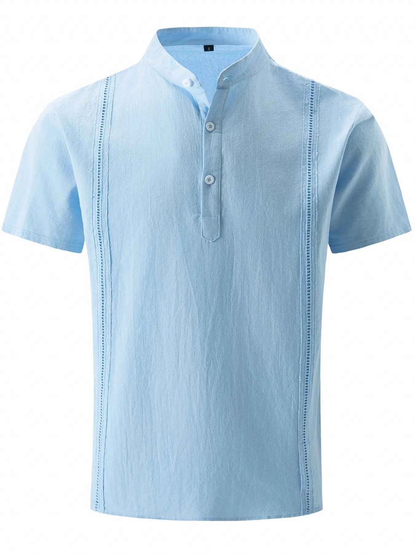 Men's Full Size Button Detail Short Sleeve Shirt Plus Size