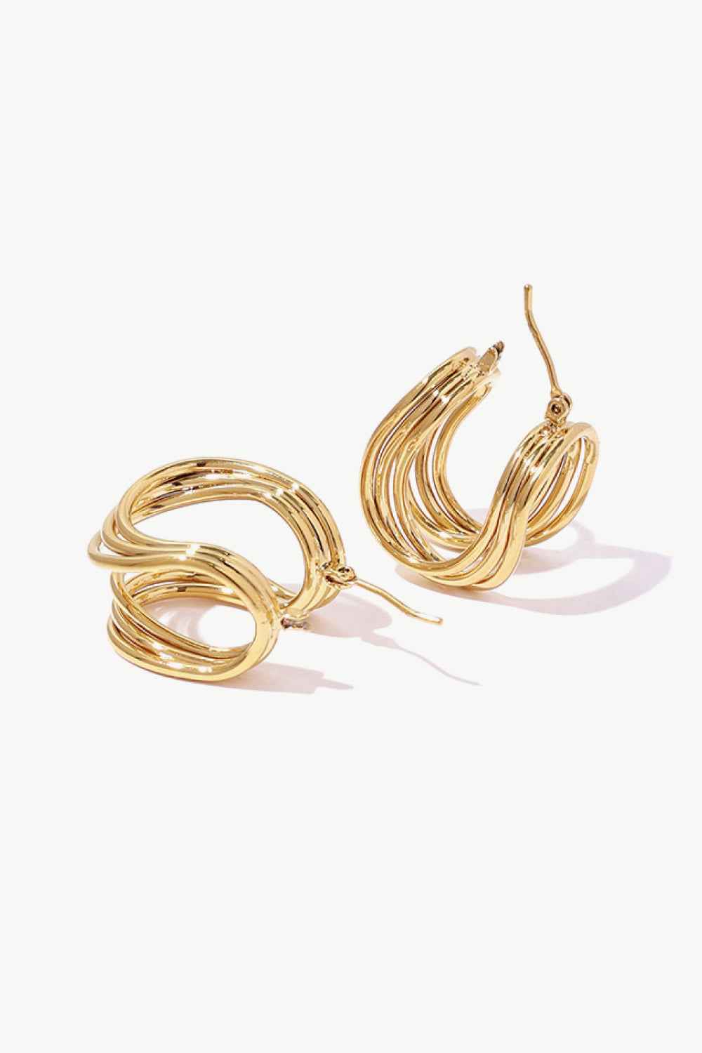 Signature U-Shaped Hoop Earrings Gold One Size