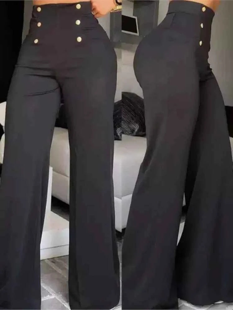 Elegant Essentials High Waist Wide Leg Pants - Top-Rated Office Fashion