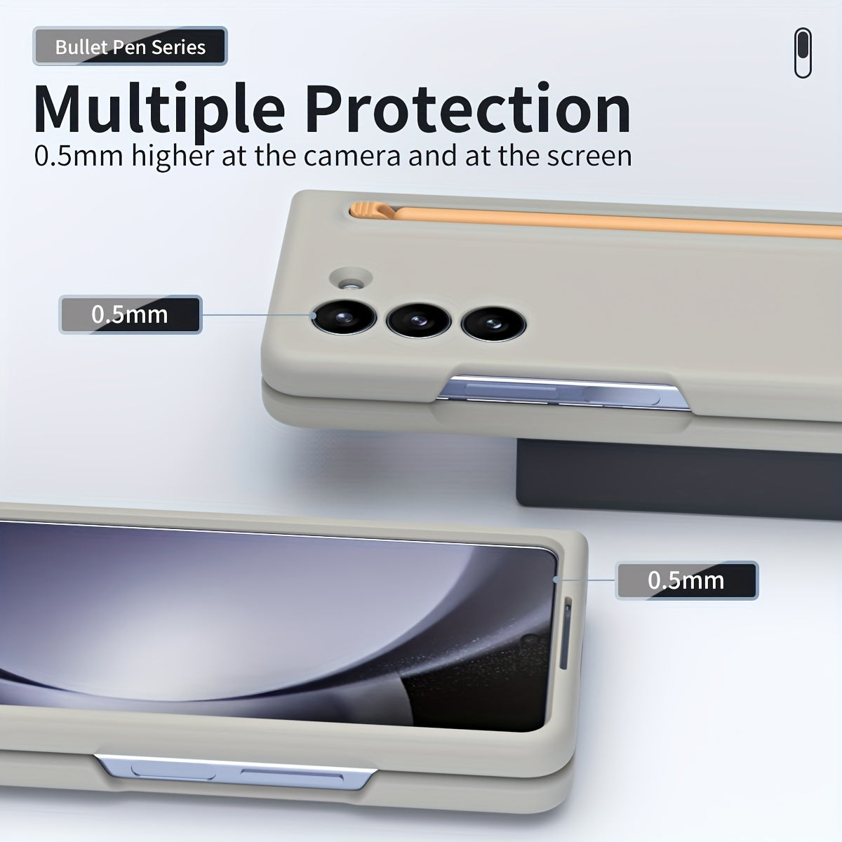 Suitable For Samsung Z Fold5 phone case with Spen Stylus Drop Proof for Samsung Galaxy Zfold 5 Slim folding case with built-in pen slot with stylus