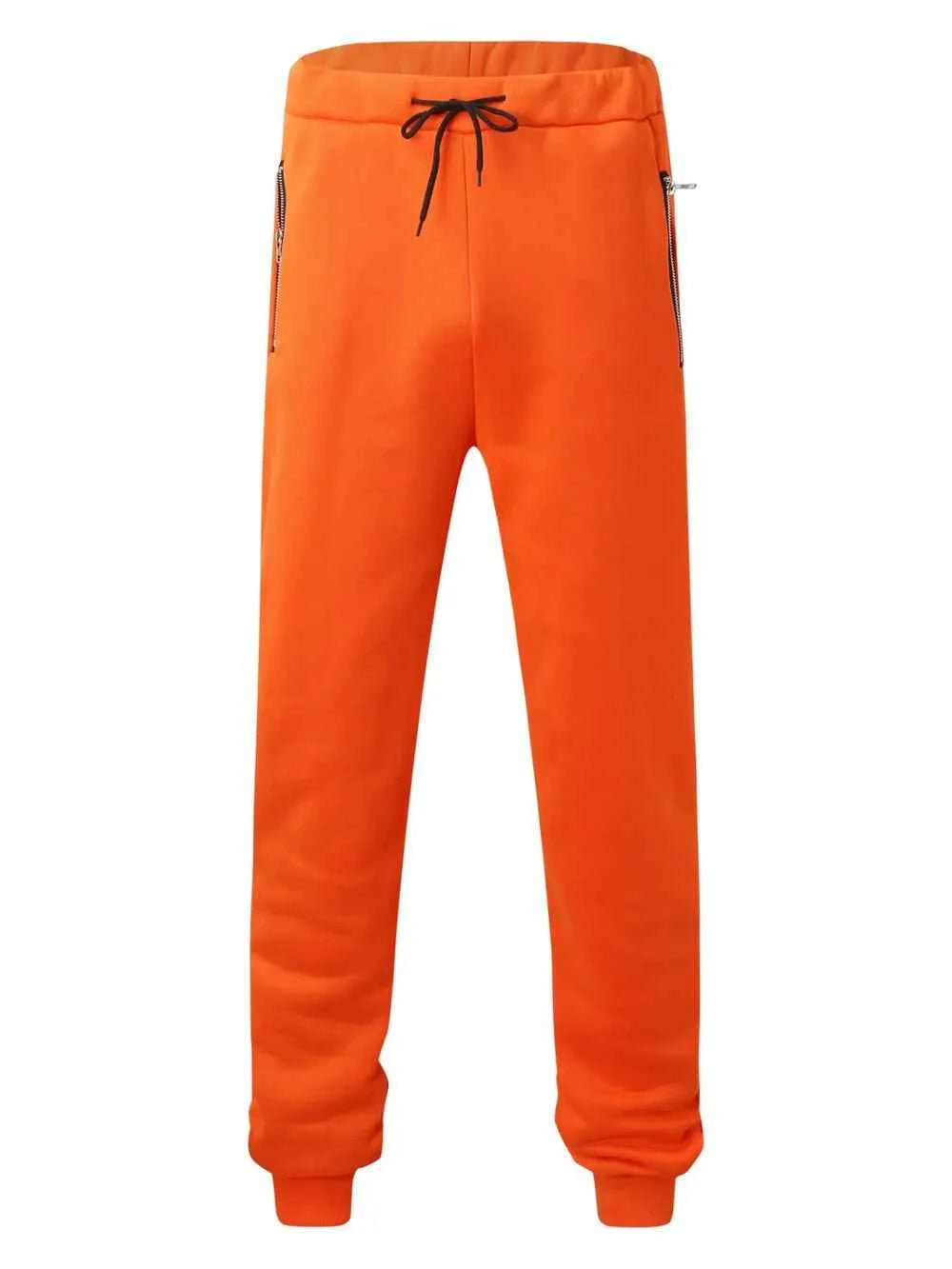Men's Full Size Drawstring Pants with Pockets Plus Size Orange