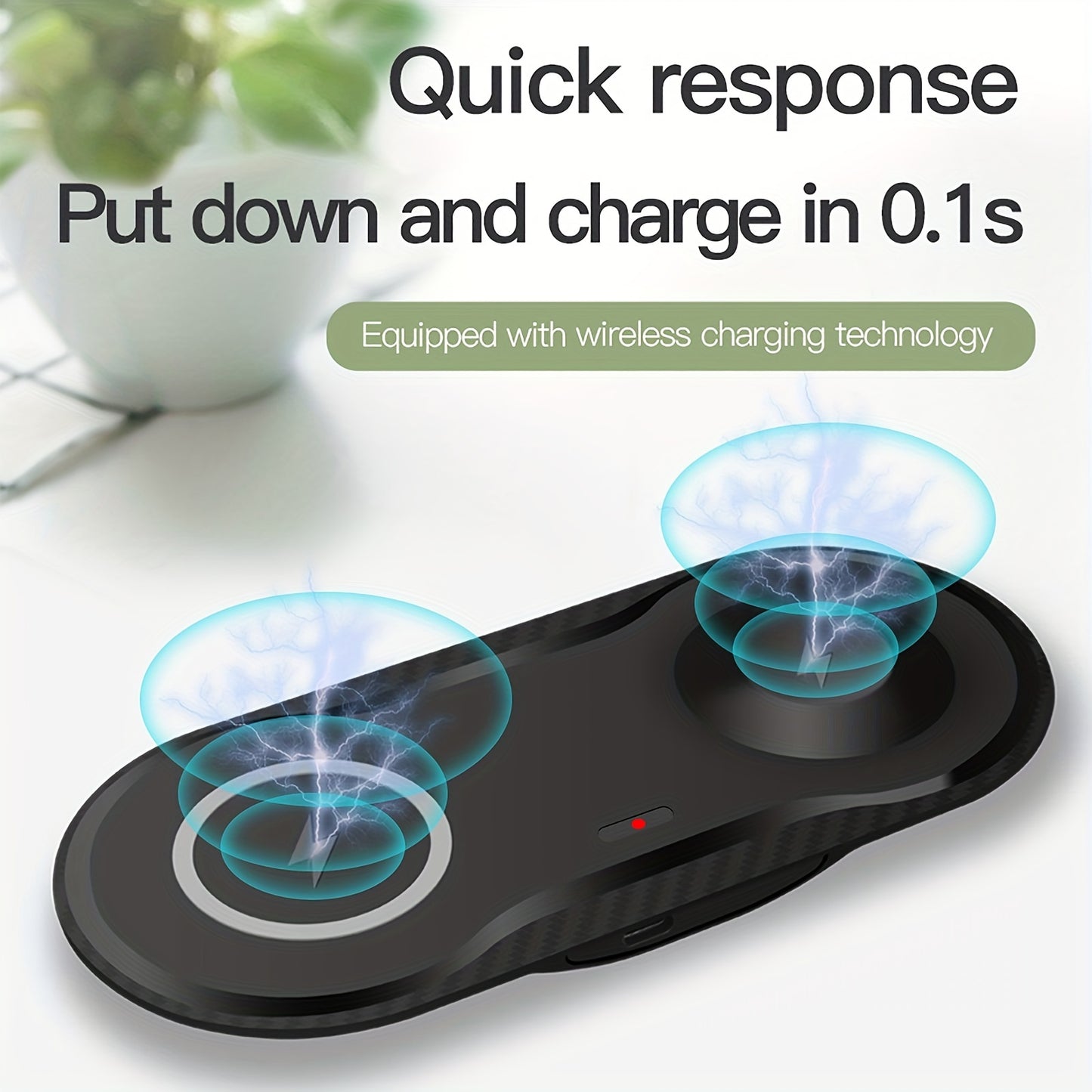 2-in-1 Fast Wireless Charger Mat - Dual Charging Pad for Galaxy Devices